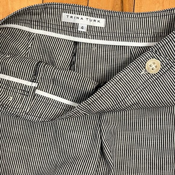 Trina Turk Cotton Woven Striped Sailor Button Shorts Size US 4 - Picture 4 of 4
